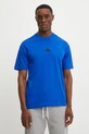 Бавовняна футболка adidas Essential блакитний JF1094
