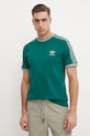 adidas Originals t-shirt bawełniany 3-Stripes zielony JN7017