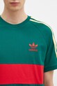 Bavlnené tričko adidas Originals 3S PANEL zelená JD4277
