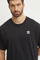 Βαμβακερό μπλουζάκι adidas Originals Essential μαύρο JD0349