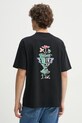 Drôle de Monsieur t-shirt bawełniany Le T-Shirt Vase nadruk czarny F.TS225.CO002.BL