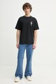 Bavlnené tričko Drôle de Monsieur Le T-Shirt Vase F.TS225.CO002.BL čierna SS25