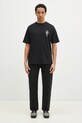 Памучна тениска Drôle de Monsieur Le T-Shirt Vase F.TS225.CO002.BL черен