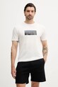 Armani Exchange t-shirt bawełniany aplikacja beżowy XM000786.AF10364
