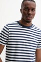 Bavlnené tričko A.P.C. t-shirt standard apc brode raye tmavomodrá COHBZ.M26419