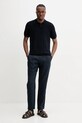Polo tričko s prímesou ľanu A.P.C. polo jay VIAJC.H23315 tmavomodrá SS25