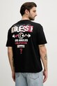 Βαμβακερό μπλουζάκι Guess στάμπα μαύρο M5RI03.I3Z14