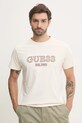 Bavlněné tričko Guess nášivka béžová M5RI23.K8FQ4