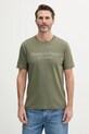 Marc O'Polo t-shirt in cotone sovrastampa verde 523201251052