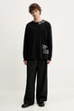 Βαμβακερή μπλούζα με μακριά μανίκια MM6 Maison Margiela SH0GC0047 μαύρο SS25
