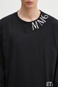MM6 Maison Margiela top a maniche lunghe in cotone nero SH0GC0047
