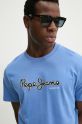 Pepe Jeans t-shirt bawełniany DORIAN TEE fioletowy PM509721