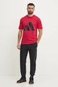 Βαμβακερό μπλουζάκι adidas Essentials JE8934 κόκκινο SS25