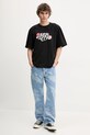 Fiorucci pamut póló Curly Lollipop Logo Boxy T-Shirt U02SPTSH103CJ01BK02 fekete SS25