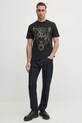 PLEIN SPORT tricou din bumbac SAEC.MTK8009.STE001N negru SS25