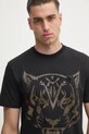 PLEIN SPORT tricou din bumbac negru SAEC.MTK8009.STE001N