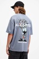 AllSaints tricou din bumbac UNDERGANG albastru M053PB
