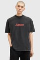 AllSaints tricou din bumbac DAMIENZ print negru M059PB