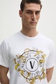 Versace Jeans Couture tricou din bumbac alb 78GAHC01.CJ01C