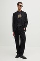 Бавовняна футболка Versace Jeans Couture 78GAHT05.CJ00T чорний SS25