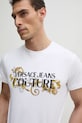 Хлопковая футболка Versace Jeans Couture 78GAHC05.CJ01C белый SS25
