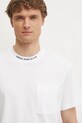 Versace Jeans Couture tricou din bumbac alb 78GAHE03.CJ00E