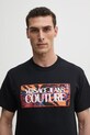 Хлопковая футболка Versace Jeans Couture чёрный 78GAHE04.CJ00E