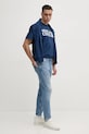 Bavlněné tričko Versace Jeans Couture 78GAHE05.CJ00E námořnická modř SS25