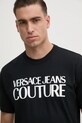 Versace Jeans Couture tricou din bumbac negru 78GAHE05.CJ00E
