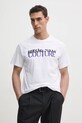 Versace Jeans Couture tricou din bumbac alb 78GAHE06.CJ00E