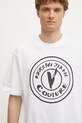 Versace Jeans Couture tricou din bumbac alb 78GAHE08.CJ00E