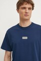 Bavlněné tričko Versace Jeans Couture námořnická modř 78GAHT08.CJ00T