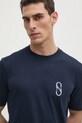 Sisley tricou din bumbac bleumarin 3I1XS1047