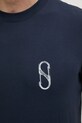 Sisley tricou din bumbac 3I1XS1047 bleumarin
