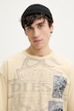 Памучна тениска Diesel T-BOXT-SLITS-R8 T-SHIRT бежов A16162.0PLAT