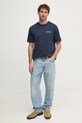 Barbour t-shirt bawełniany MTS1382NY91 granatowy SS25