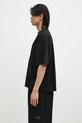 VETEMENTS cotton t-shirt Oval Logo Cropped Boxy UA66TR600BR black SS25