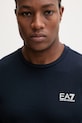 Bombažna kratka majica EA7 Emporio Armani mornarsko modra AF10375.7M000567