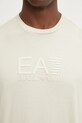 Хлопковая футболка EA7 Emporio Armani AF10375.7M000224 бежевый