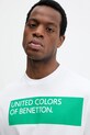 Бавовняна футболка United Colors of Benetton білий 3BL0U10A2