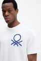 United Colors of Benetton tricou din bumbac alb 3BL0U10A2