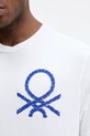 United Colors of Benetton tricou din bumbac 3BL0U10A2 alb