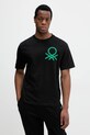 United Colors of Benetton t-shirt bawełniany nadruk czarny 3BL0U10A2
