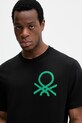 United Colors of Benetton t-shirt bawełniany czarny 3BL0U10A2