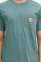 Памучна тениска Carhartt WIP Pocket тюркоазен I030434.2M2XX
