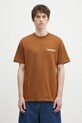 Ρούχα Βαμβακερό μπλουζάκι Carhartt WIP Runaway I034409.2IQXX καφέ