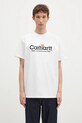 Памучна тениска Carhartt WIP Label Script свободна бял I034421.02XX