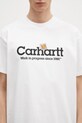 Памучна тениска Carhartt WIP Label Script бял I034421.02XX