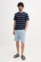 Футболка з домішкою льону United Colors of Benetton 32UZU10A7 темно-синій SS25