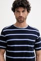 United Colors of Benetton tricou din amestec de in bleumarin 32UZU10A7